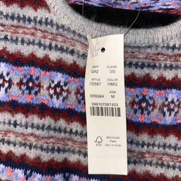J Crew Fair Isle Sweater Boiled Wool Blend Vest size M NWT - Picture 3 of 4